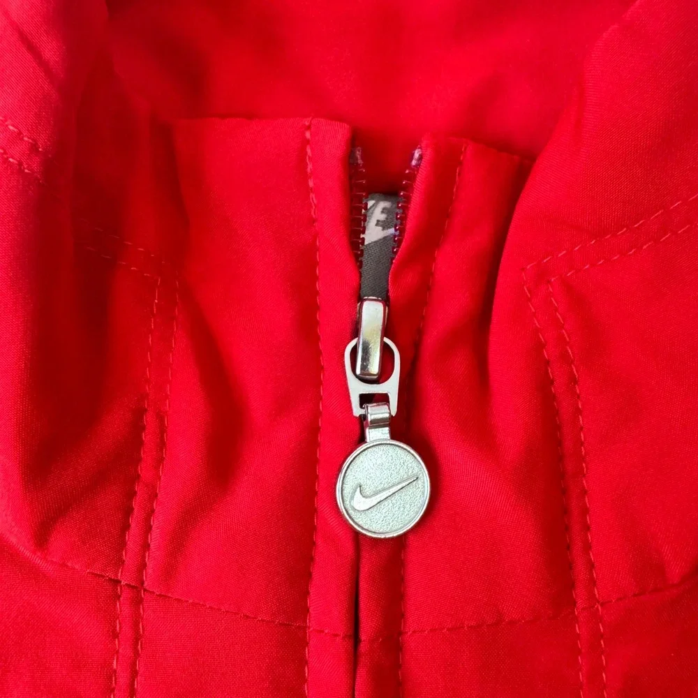 Vintage Y2K Nike Windbreaker Track Jacket Full Zip Red Women's Size L